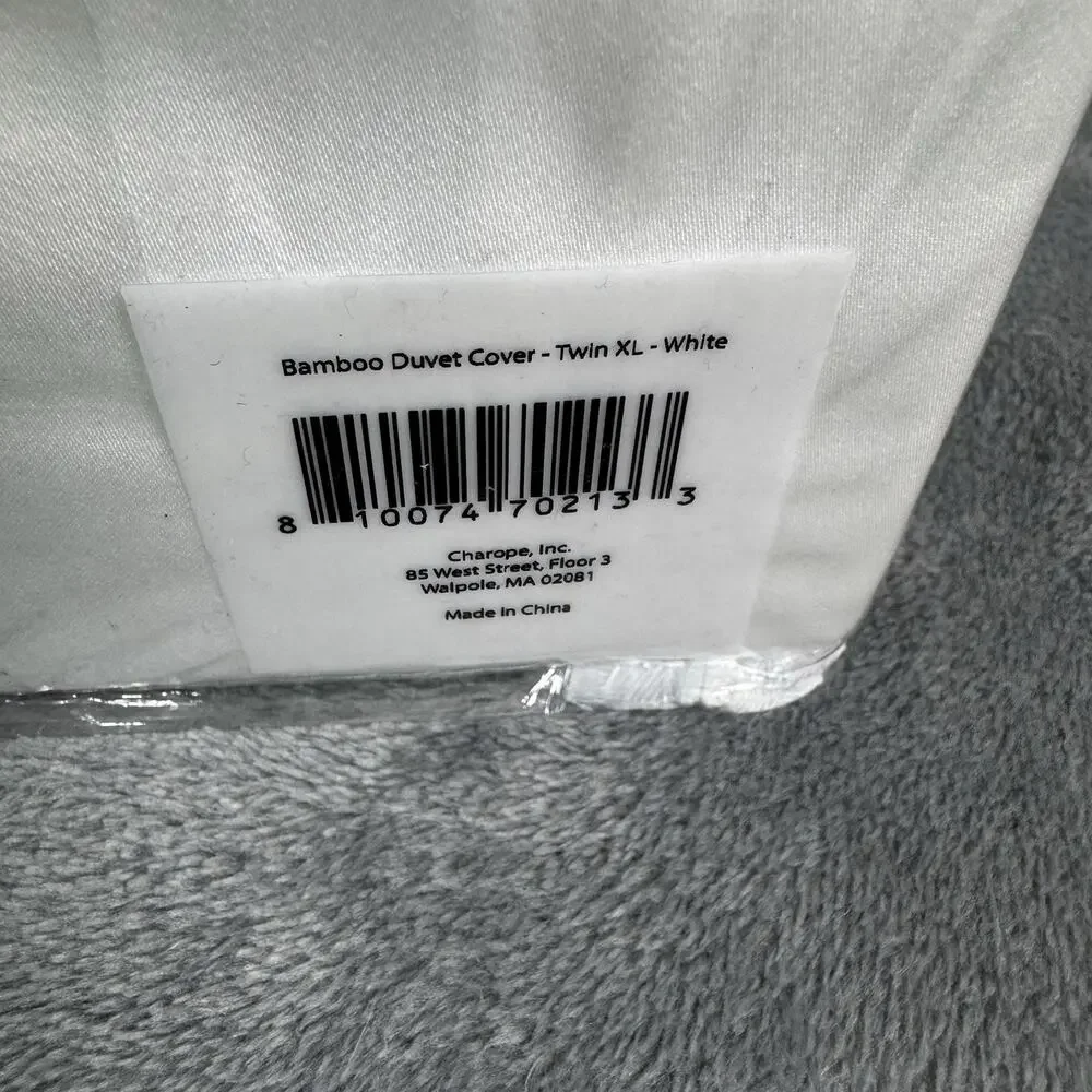 Luxurious Oeko-Tex Bamboo White Duvet Cover Bed Twin-XL New! ⚡️ Free Shipping